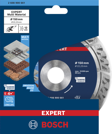 Bosch EXPERT Multi Material Diamond Cutting Disc, 150 mm.