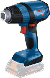 Bosch GHG 18V-50 cordless heat gun with LED indicator.