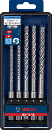 EXPERT SDS plus-7X Hammer Drill Bit Set 6/6/8/8/10 mm 5-pc Bosch EXPERT SDS plus-7X hammer drill bit set 6/6/8/8/10 mm.