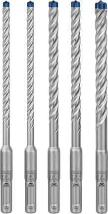 EXPERT SDS plus-7X Hammer Drill Bit Set 6/6/8/8/10 mm 5-pc Bosch EXPERT SDS plus-7X hammer drill bit set 5-piece.