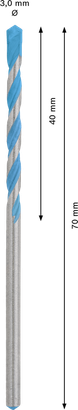 Bosch EXPERT CYL-9 MultiConstruction Drill Bit 3 x 70 mm.