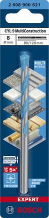 Bosch CYL-9 MultiConstruction 8×80×120 mm drill bit.