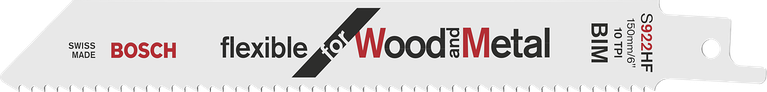 Reciprocating saw blade S 922 HF Bosch S922HF saw blade for wood and metal cutting.