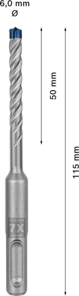 EXPERT SDS plus-7X Hammer Drill Bit 6 x 50 x 115 mm, 10-pc EXPERT SDS plus-7X Hammer Drill Bit 6 x 50 x 115 mm, 10-pc
