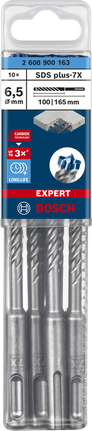EXPERT SDS plus-7X Hammer Drill Bit 6.5 x 100 x 165 mm, 10-pc EXPERT SDS plus-7X Hammer Drill Bit 6.5 x 100 x 165 mm, 10-pc