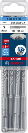 EXPERT SDS plus-7X Hammer Drill Bit 7 x 100 x 165 mm, 10-pc EXPERT SDS plus-7X Hammer Drill Bit 7 x 100 x 165 mm, 10-pc