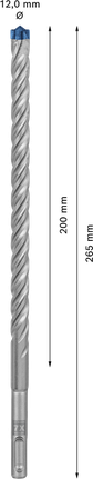 EXPERT SDS plus-7X Hammer Drill Bit 12 x 200 x 265 mm, 30-pc EXPERT SDS plus-7X Hammer Drill Bit 12 x 200 x 265 mm, 30-pc