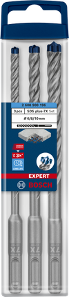 EXPERT SDS plus-7X Hammer Drill Bit Set 6/8/10 mm 3-pc Bosch Expert SDS plus-7X 3-pc drill bit set 6/8/10 mm.