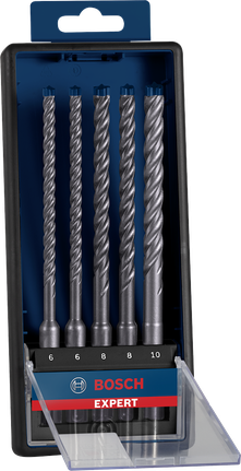 EXPERT SDS plus-7X Hammer Drill Bit Set 6/6/8/8/10 mm 5-pc Bosch EXPERT SDS plus-7X hammer drill bit set 5-piece.