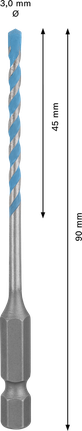 EXPERT HEX-9 MultiConstruction Drill Bit 3 x 45 x 90 mm Bosch EXPERT HEX-9 MultiConstruction Drill Bit 3mm.