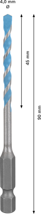 EXPERT HEX-9 MultiConstruction Drill Bit 4 x 45 x 90 mm Bosch EXPERT HEX-9 MultiConstruction Drill Bit 4mm.
