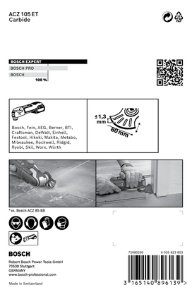 Bosch EXPERT ACZ 105 ET 80mm segment saw blade.