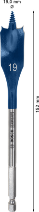 EXPERT Self Cut Speed Spade Drill Bit 19 x 152 mm EXPERT Self Cut Speed Spade Drill Bit 19 x 152 mm