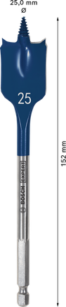 EXPERT Self Cut Speed Spade Drill Bit 25 x 152 mm EXPERT Self Cut Speed Spade Drill Bit 25 x 152 mm