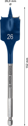 EXPERT Self Cut Speed Spade Drill Bit 26 x 152 mm EXPERT Self Cut Speed Spade Drill Bit 26 x 152 mm