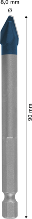 EXPERT HEX-9 Hard Ceramic Drill Bit, 8 x 90 mm Bosch EXPERT HEX-9 Hard Ceramic Drill Bit 8x90mm.