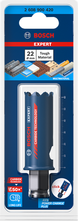 EXPERT Tough Material Hole Saw 22 x 60 mm EXPERT Tough Material Hole Saw 22 x 60 mm