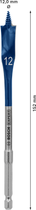 EXPERT Self Cut Speed Spade Drill Bit 12 x 152 mm EXPERT Self Cut Speed Spade Drill Bit 12 x 152 mm