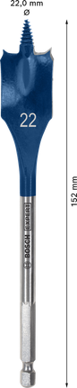 EXPERT Self Cut Speed Spade Drill Bit 22 x 152 mm EXPERT Self Cut Speed Spade Drill Bit 22 x 152 mm