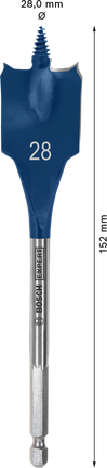 EXPERT Self Cut Speed Spade Drill Bit 28 x 152 mm EXPERT Self Cut Speed Spade Drill Bit 28 x 152 mm