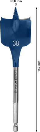 EXPERT Self Cut Speed Spade Drill Bit 38 x 152 mm EXPERT Self Cut Speed Spade Drill Bit 38 x 152 mm