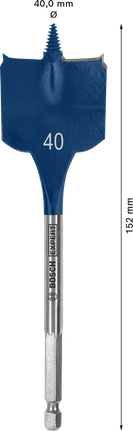 EXPERT Self Cut Speed Spade Drill Bit 40 x 152 mm EXPERT Self Cut Speed Spade Drill Bit 40 x 152 mm