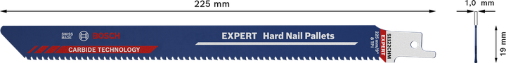 EXPERT Hard Nail Pallets S1122CHM Bosch EXPERT Hard Nail Pallets S1122CHM saw blade with carbide teeth.