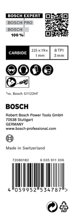 EXPERT Hard Nail Pallets S1122CHM Reciprocating Saw Blade 10-pc Bosch EXPERT Hard Nail Pallets S1122CHM reciprocating saw blade 10-pc.