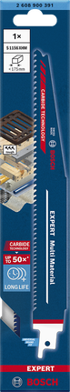 EXPERT ‘Multi Material’ S 1156 XHM Reciprocating Saw Blade 1-pc Bosch EXPERT Multi Material S 1156 XHM reciprocating saw blade 1-pc.