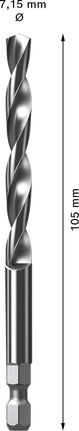 Bosch EXPERT Power Change Plus HSS-G drill bit 7.15mm.