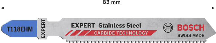 EXPERT Stainless Steel T118EHM Bosch EXPERT T118EHM jigsaw blade for stainless steel.