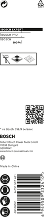 EXPERT HEX-9 Hard Ceramic Drill Bit, 5 x 90 mm Bosch EXPERT HEX-9 5 x 90 mm hard ceramic drill bit.