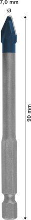 EXPERT HEX-9 Hard Ceramic Drill Bit, 7 x 90 mm Bosch EXPERT HEX-9 Hard Ceramic Drill Bit 7x90mm.