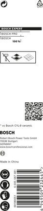 EXPERT HEX-9 Hard Ceramic Drill Bit, 12 x 90 mm Bosch EXPERT HEX-9 Hard Ceramic Drill Bit 12 x 90 mm.