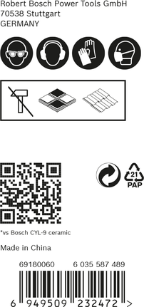 Bosch EXPERT Hard Ceramic HEX-9 Drill Bit Set for tiles.