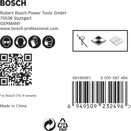 Bosch EXPERT HEX-9 HardCeramic drill bit set packaging.