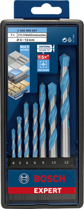 Bosch EXPERT MultiConstruction CYL-9 drill bit set 4–12 mm 7-pc