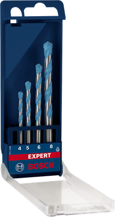 EXPERT MultiConstruction CYL-9 Drill Bit Set 4/5/6/8 mm 4-pc Bosch EXPERT MultiConstruction drill bit set 4/5/6/8 mm.