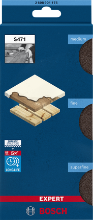 Bosch EXPERT S471 sanding block set medium fine superfine.