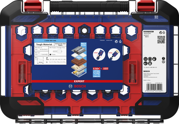 EXPERT Multi Material Hole Saw Set 22/25/35/40/51/68 mm 9-pc Bosch EXPERT Multi Material Hole Saw Set 22/25/35/40/51/68 mm 9-pc.
