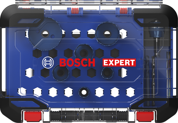 Bosch EXPERT Multi Material hole saw set 22–68 mm.