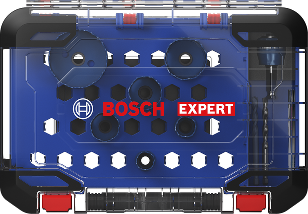 EXPERT Multi Material Hole Saw Set 22/25/35/40/51/68 mm 9-pc Bosch EXPERT Multi Material hole saw set 22–68 mm.