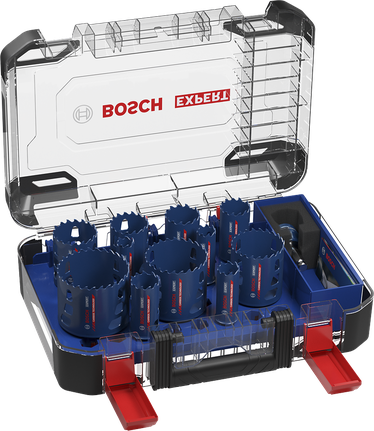 EXPERT Multi Material Hole Saw Set 20/22/25/32/35/40/44/51/60/68/76 mm 14-pc Bosch Expert Multi Material hole saw set 14-piece.