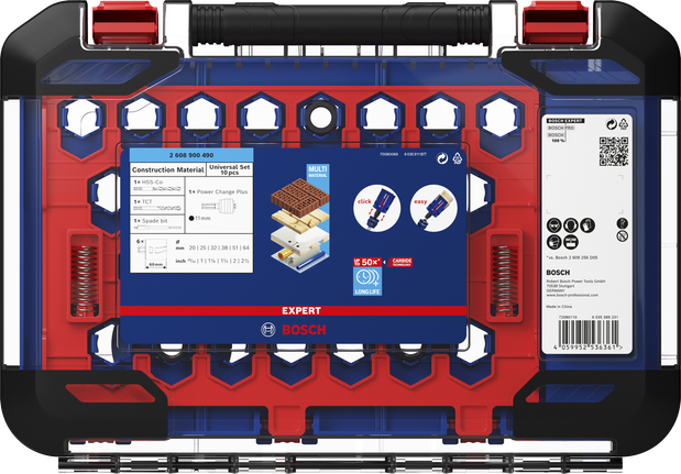 EXPERT Construction Material Hole Saw Set 20/25/32/38/51/64 mm 10-pc Bosch EXPERT Construction Material Hole Saw Set 20/25/32/38/51/64 mm 10-pc.
