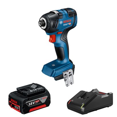 Bosch 18V brushless impact driver kit with 5.0Ah battery.