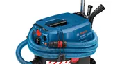 Bosch GAS 35 H AFC wet dry extractor with blue hose.