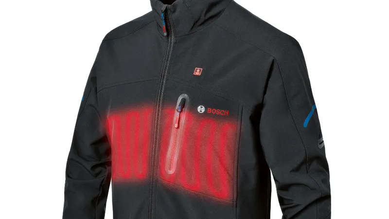 Bosch GHJ 12+18V XA heated jacket with softshell fabric.