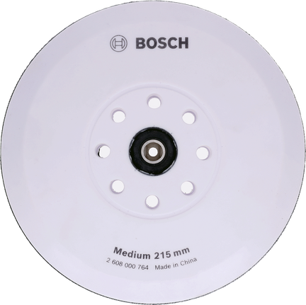 Backing pad, medium, 215 mm Bosch backing pad medium 215 mm with 8 holes.