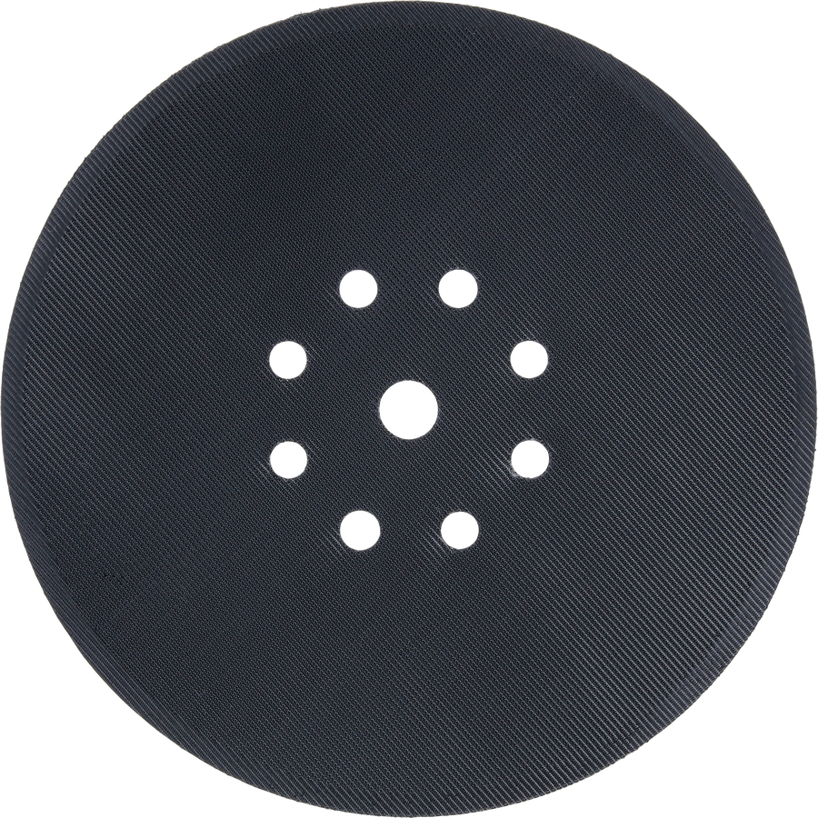 Bosch 215 mm backing pad with 8 perforations.