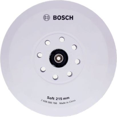 Bosch backing pad set soft 215 mm with 8 holes.